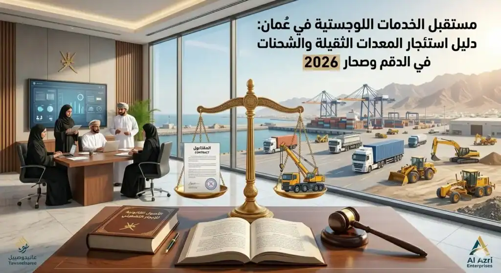 خدمات شركة العزري للمشاريع المتطورة وتأجير المعدات الثقيلة عبر منصة التوصيل السريع في عُمان.