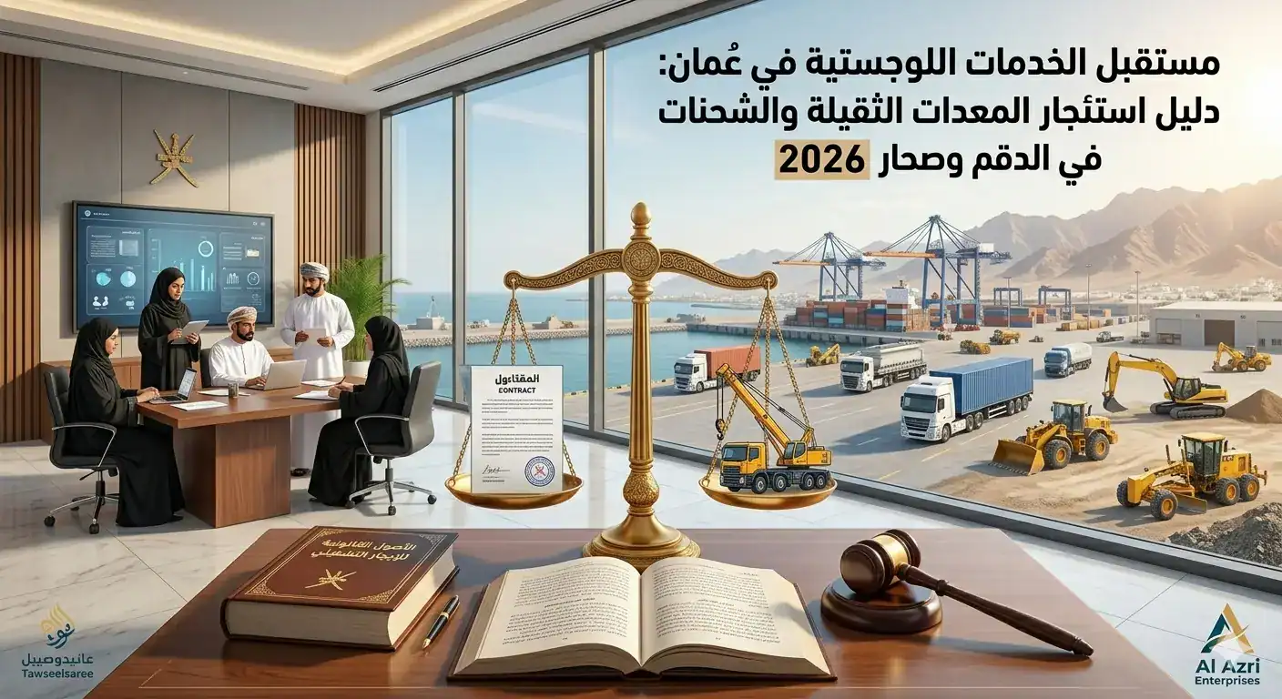 خدمات شركة العزري للمشاريع المتطورة وتأجير المعدات الثقيلة عبر منصة التوصيل السريع في عُمان.